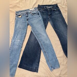 LOT of 2 Women’s Jeans 27 rag & bone and H&M Jeans in Light and Dark Blue